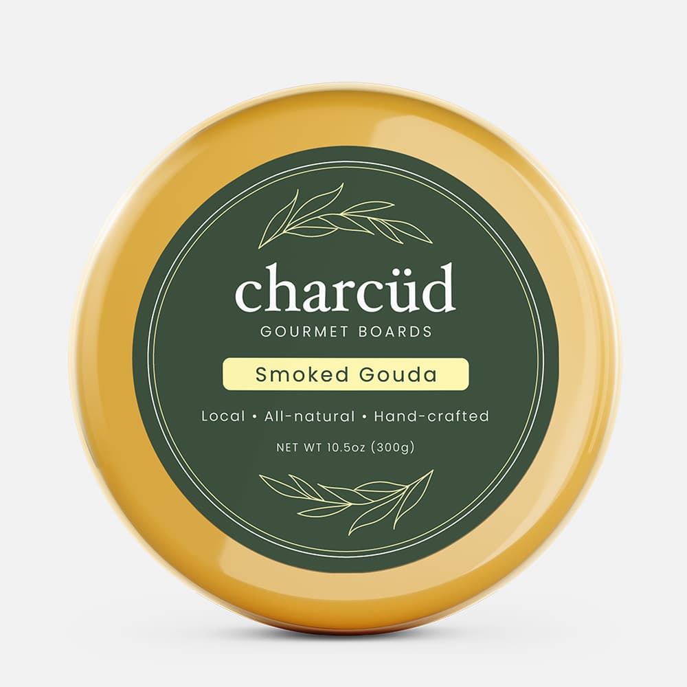 A wheel of cheese with Circle Stickers printed by StickerGiant on it