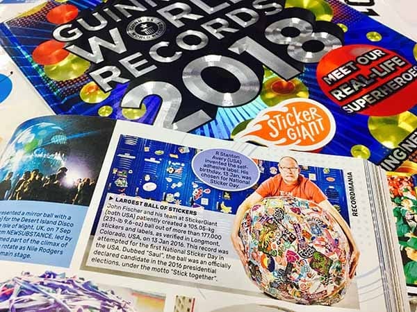 Saul The Worlds Largest Sticker Ball Featured in Guinness World Records 2018 Book