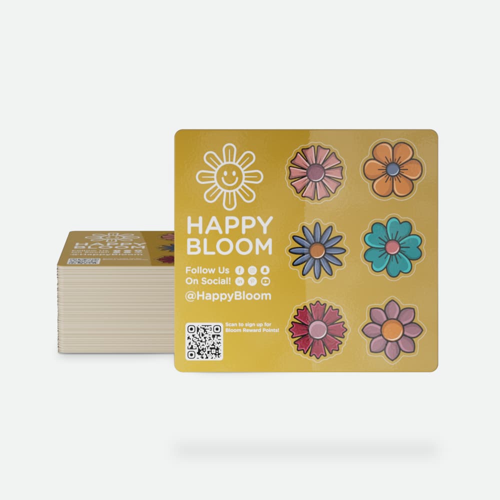 Happy Bloom sticker sheet printed by StickerGiant