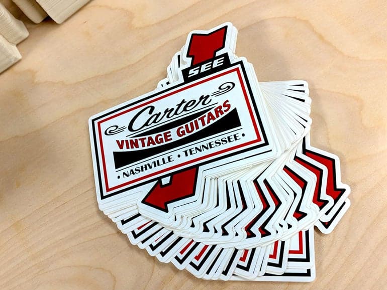 carter's vintage guitar shop nashville tn die cut sticker 2017 web