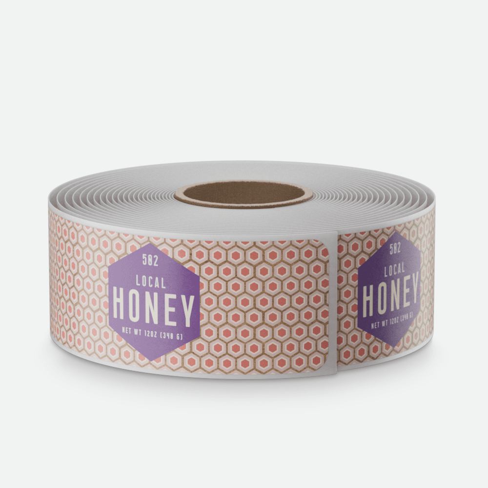 A roll of kraft paper labels printed by stickergiant