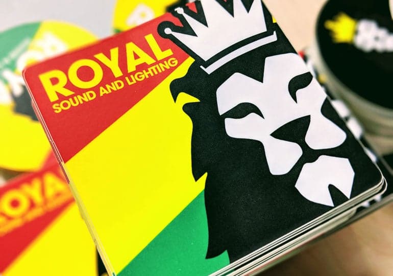 StickerGiant Royal Sound and Lighting 2018 matte die cut square lion color blog