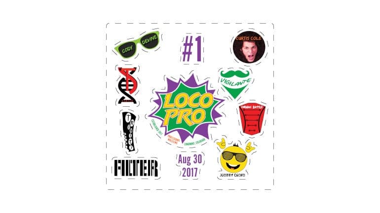 StickerGiant custom sticker sheets for Loco Pro Wrestling