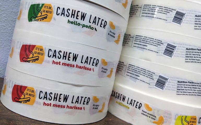 Cashew Later Clear Labels StickerGiant Blog