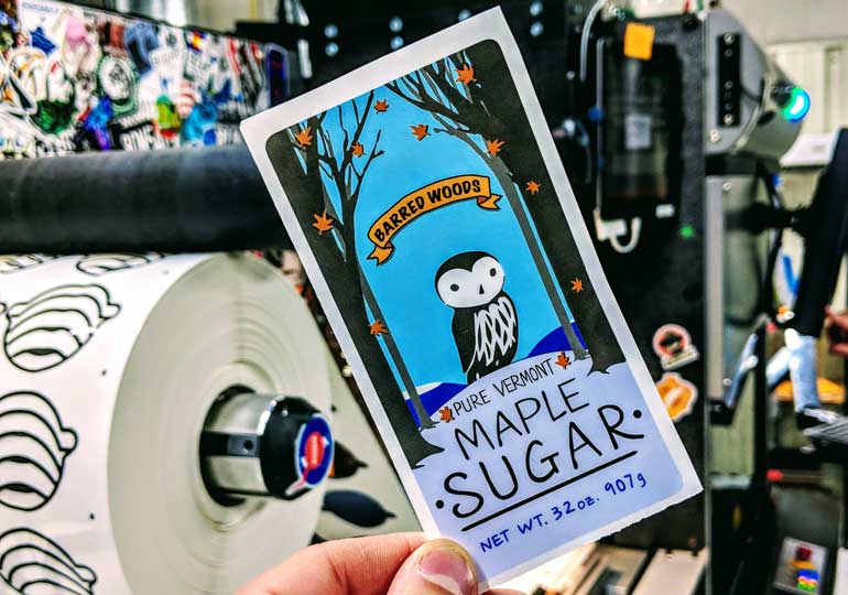 StickerGiant Barred Woods Pure Vermont Maple Syrup 2018 blog