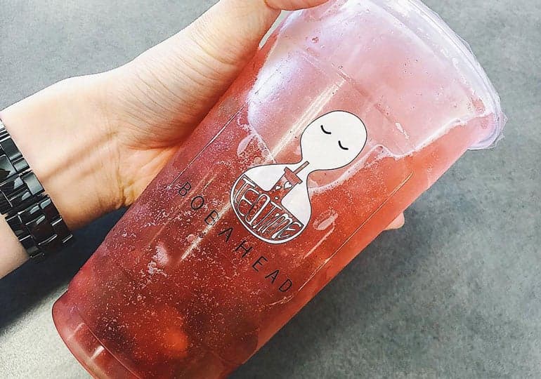 StickerGiant BobaHead Clear Labels 2018 IG cup red drink blog