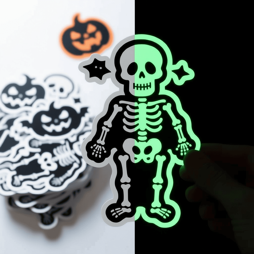 skeleton glow in the dark daytime vs nighttime