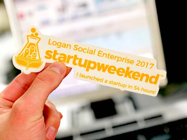 Global Startup Weekend Logan Social Enterprise die cut sticker 2017