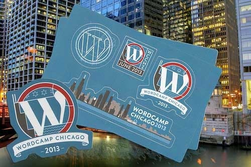 WordCamp Chicago 2013 Custom Sticker Sheets Sponsored by StickerGiant