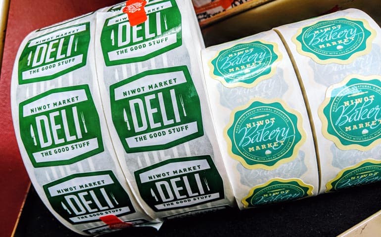 StickerGiant Niwot Market and Deli Custom Printed Labels on a Roll