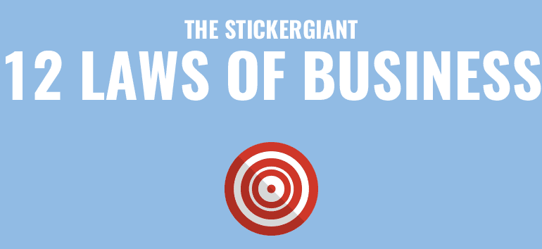 12 Laws of Business Header Image for Blog from StickerGiant
