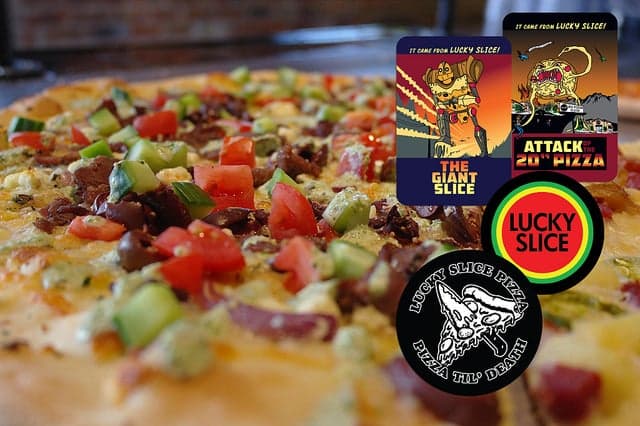 Multiple Versions of Custom Stickers for Lucky Pizza