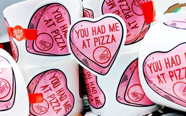 StickerGiant Ians Pizza 2018 Rolled Custom Printed Stickers