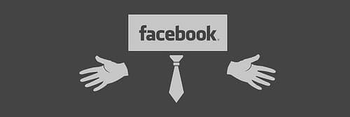 Facebook with Hands and Tie Graphic