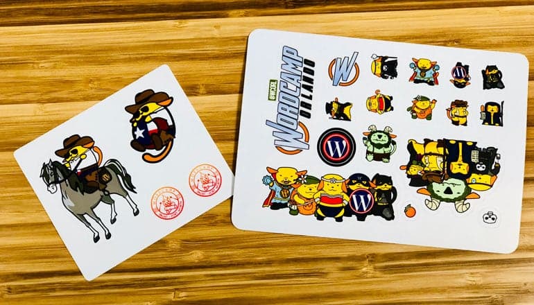 wordcamp orlando dallas fort worth 2017 sticker sheets
