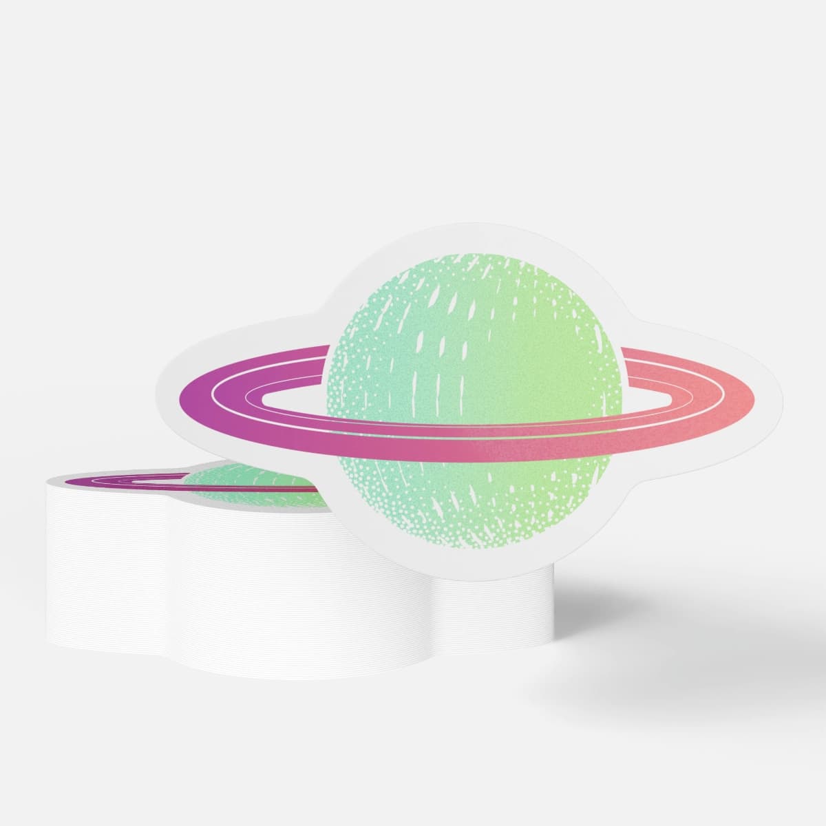 A stack of Glow in the Dark Stickers printed by StickerGiant